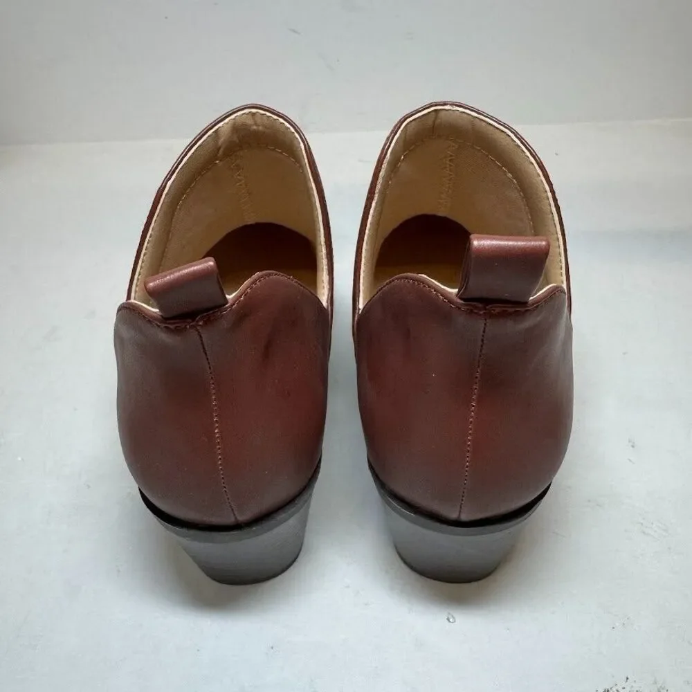 Journee Collection Womens 7 M Brown Terri Block Heel Ankle Booties NIB FO6